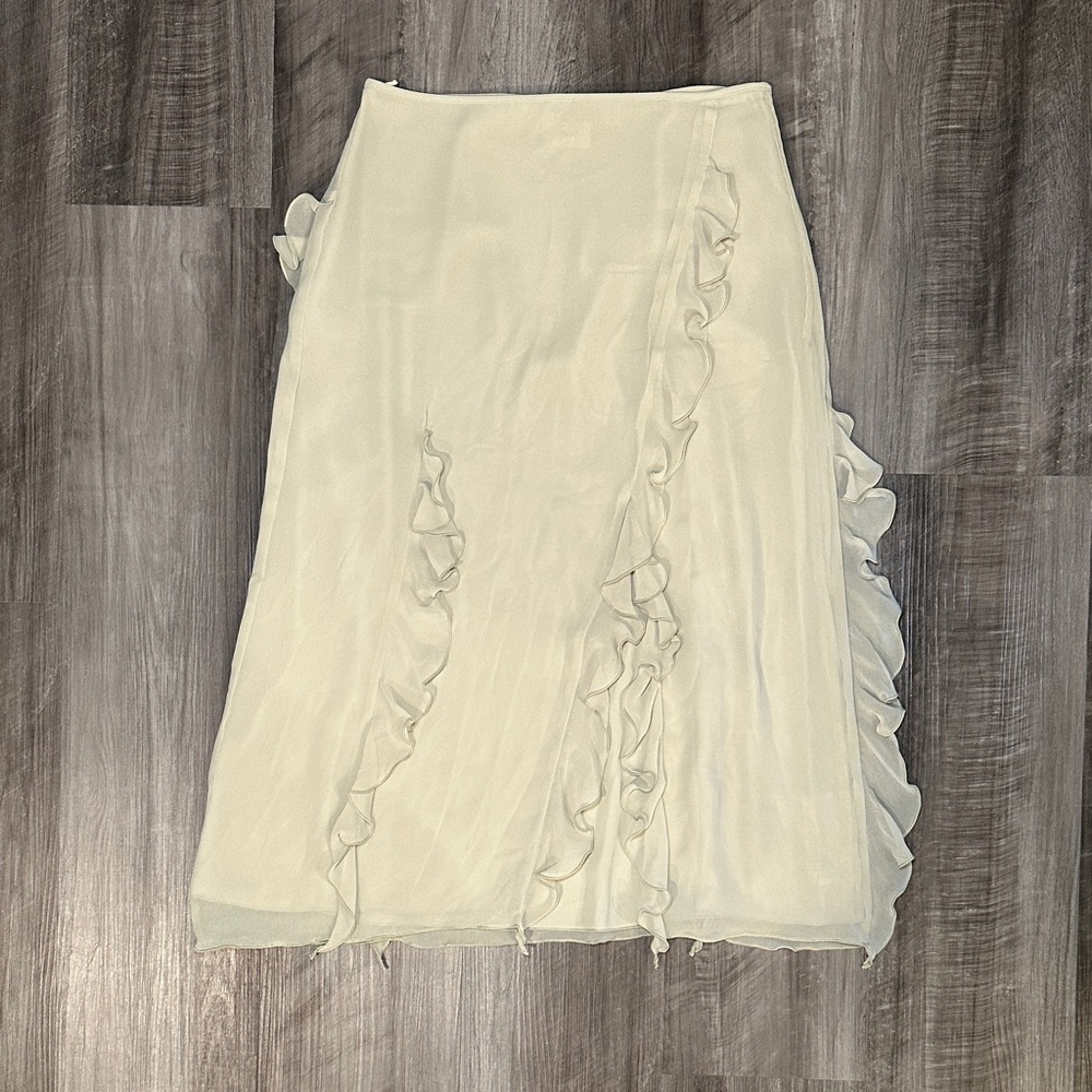 Wilfred Slim Fit Chiffon Midi Ruffle Raval Skirt - 2